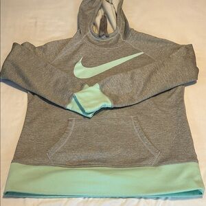 Nike Therma-Fit Heather Gray Hoodie with Mint Details